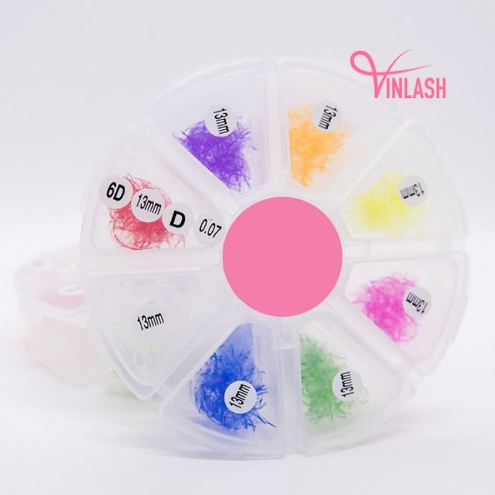 Wispy eyelash extensions mixed-color mix 8 compartments VLV040-3