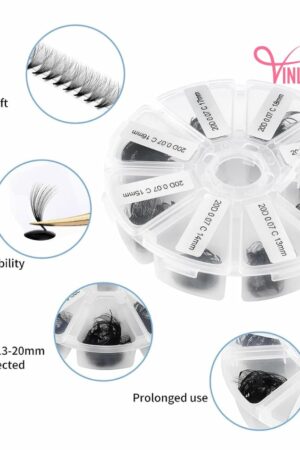 Super-narrow pre-made fans 3D to 20D black loose 500 fans VLV024 01