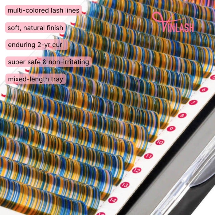 Classic eyelash extensions multi-color 16 lines VLC007-1