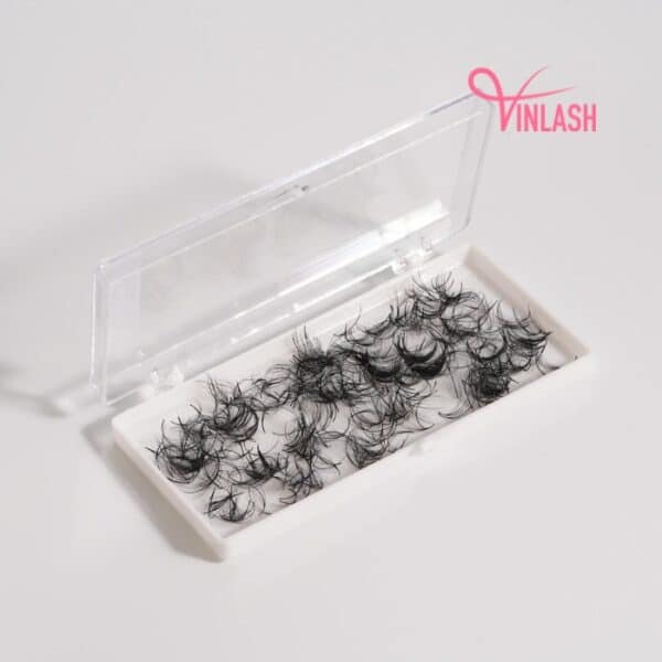 Wispy eyelash extensions black loose 500 fans VLV034-4