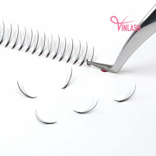 Special spike camellia pre-made fans black fans on strips VLV053-4