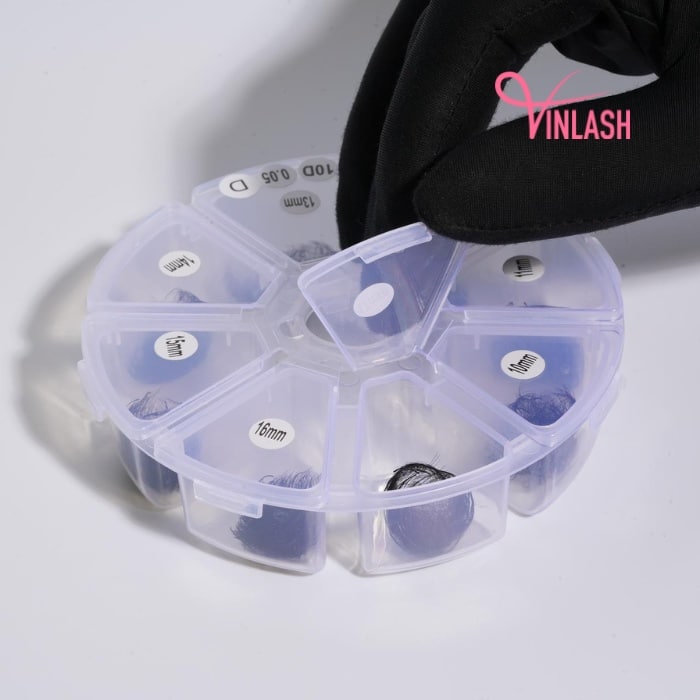 Narrow pre-made fans 3D to 20D single-color mix 8 compartments VLV016-6
