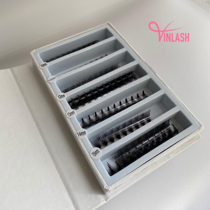 Pre-made fans 3D to 20D black fans on strips VLV003-5