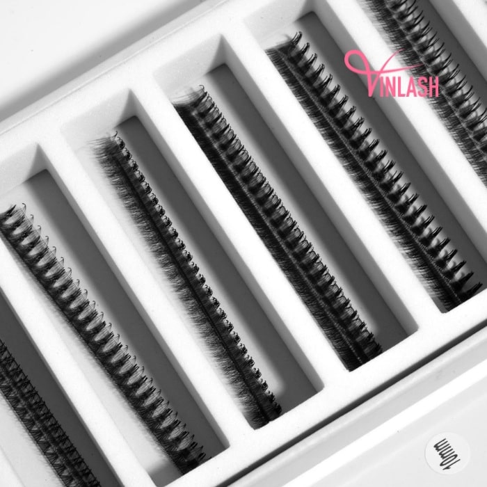 Pre-made fans 3D to 20D black fans on strips VLV003-1