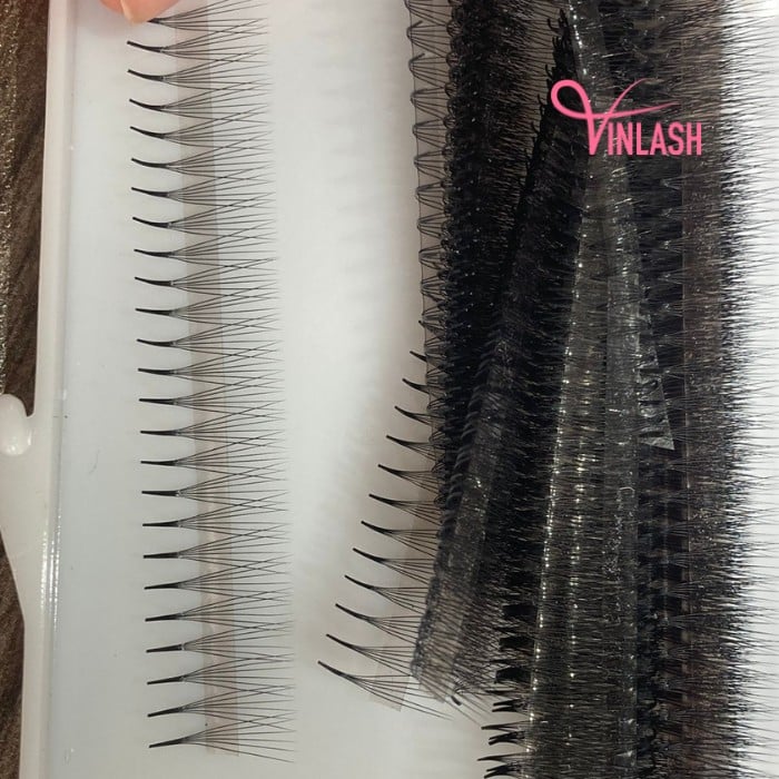 Narrow pre-made fans 3D to 20D black fans on strips VLV013-8