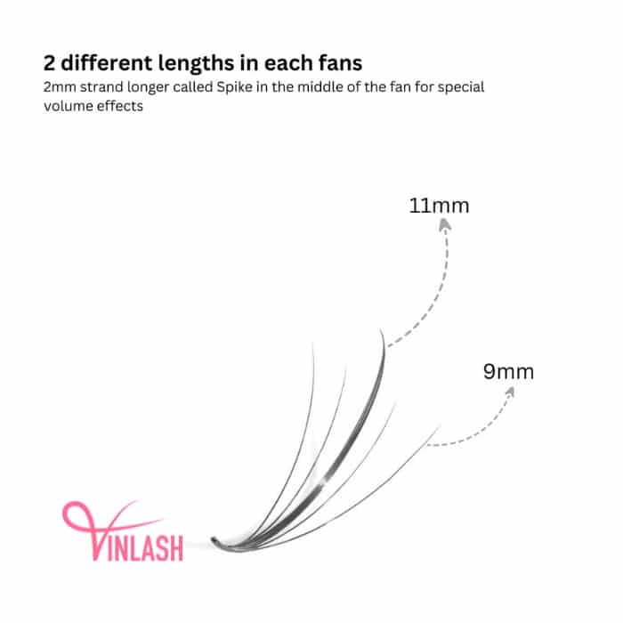 Wispy eyelash extensions single-color box L 20 lines VLV035-2