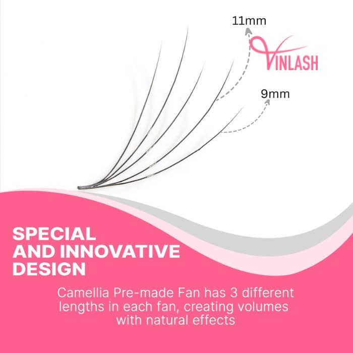 Camellia pre-made fans single-color mix 8 compartments VLV046-2