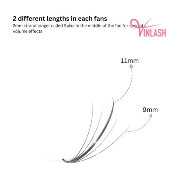 Wispy eyelash extensions single-color mix 8 compartments VLV069-2