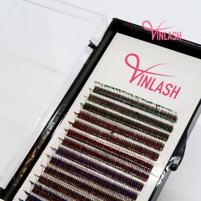 Flat eyelash extensions glitter lashes 16 lines VLF005-2