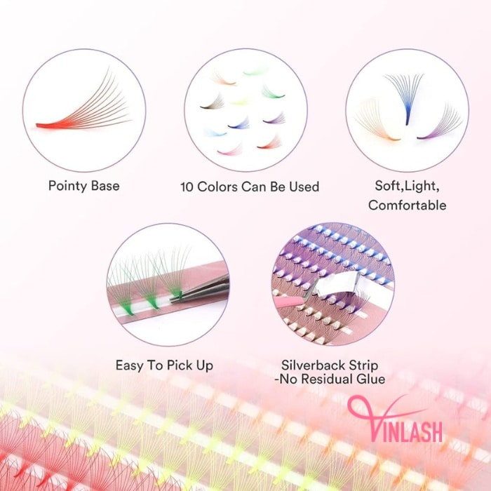 Narrow pre-made fans 3D to 20D mixed-color mix 8 compartments VLV020-2