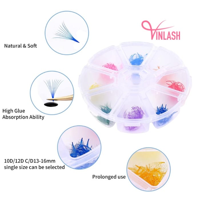 Narrow pre-made fans 3D to 20D mixed-color mix 8 compartments VLV020-1