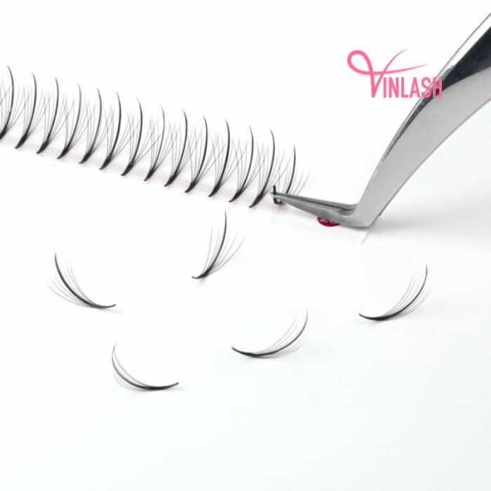 Wispy eyelash extensions black fans on strips VLV033-7