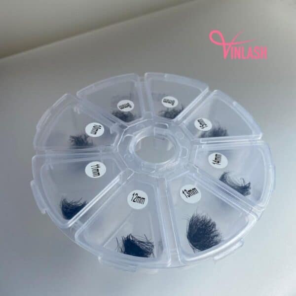 Super-narrow pre-made fans 3D to 20D black mix 8 compartments VLV022-6