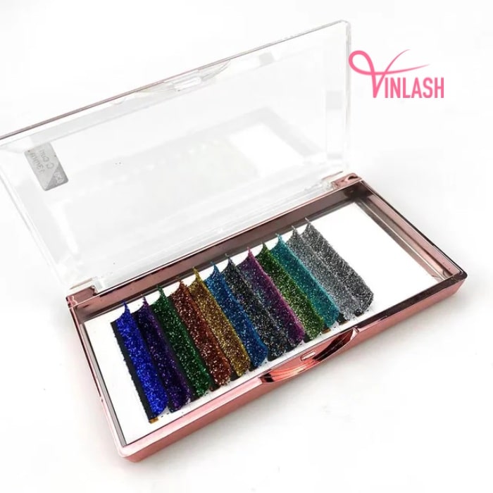 Easy fan lash extensions glitter lashes 16 lines VLF012-5