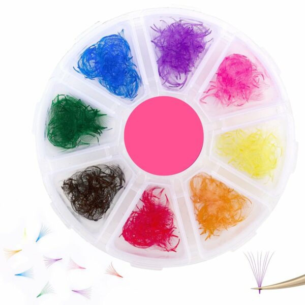 Narrow pre-made fans 3D to 20D single-color mix 8 compartments VLV016 01