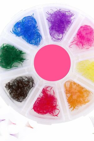 Narrow pre-made fans 3D to 20D single-color mix 8 compartments VLV016 01