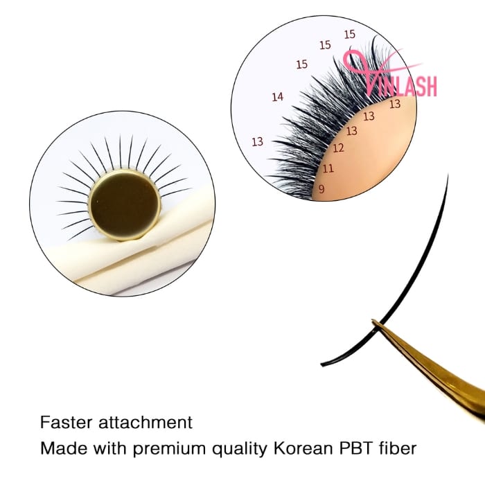 Spikes eyelash extensions black 16 lines VLC015-1