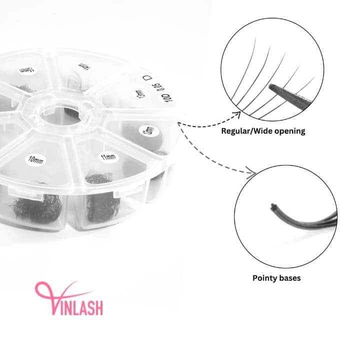 Pre-made fans 3D to 20D black mix 8 compartments VLV002-2