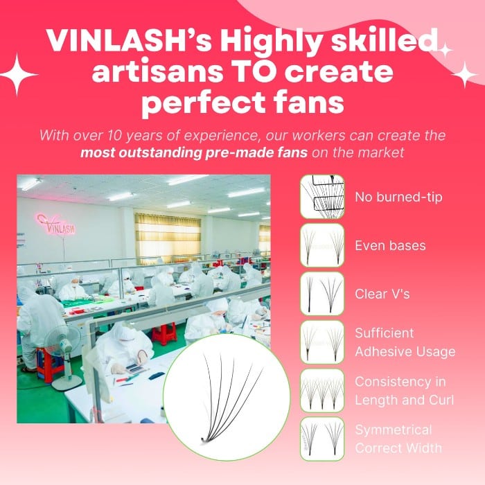 Pre-made fans 3D to 20D single-color mix 8 compartments VLV006-1