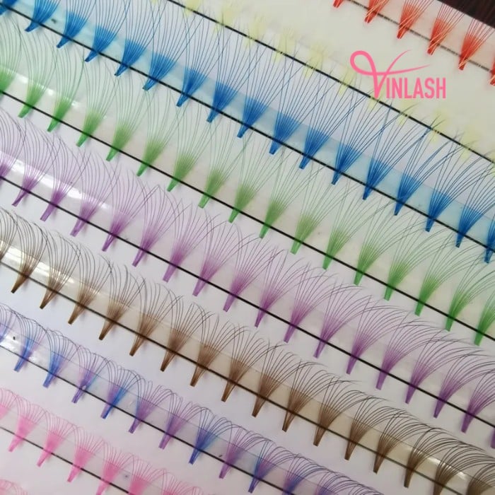 Long-stem pre-made fans mixed-color 16 lines VLT068-4