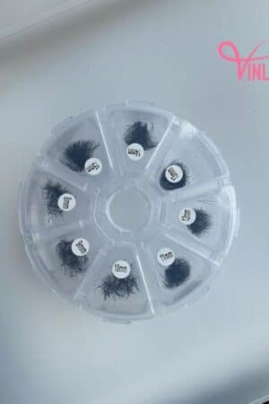 Super-narrow pre-made fans 3D to 20D black mix 8 compartments VLV022-5