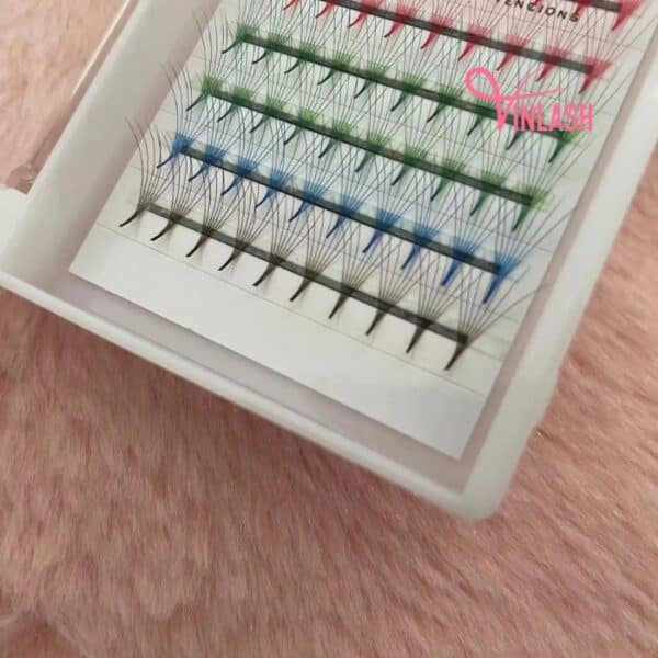 Long-stem pre-made fans mixed-color 16 lines VLT068-6