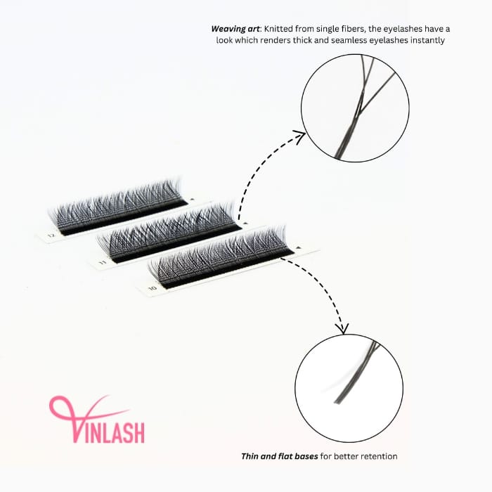 3D W clover eyelash extensions black 16 lines VLV063-2