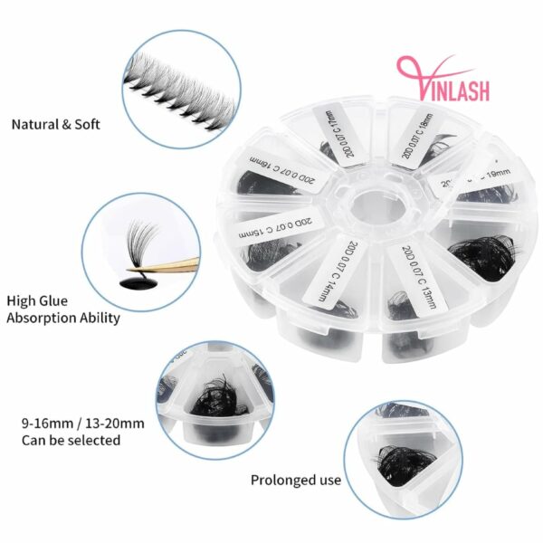 Super-narrow pre-made fans 3D to 20D black loose 500 fans VLV024 01