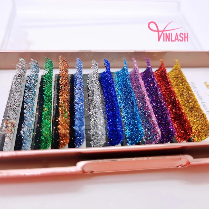 Easy fan lash extensions glitter lashes 16 lines VLF012-4