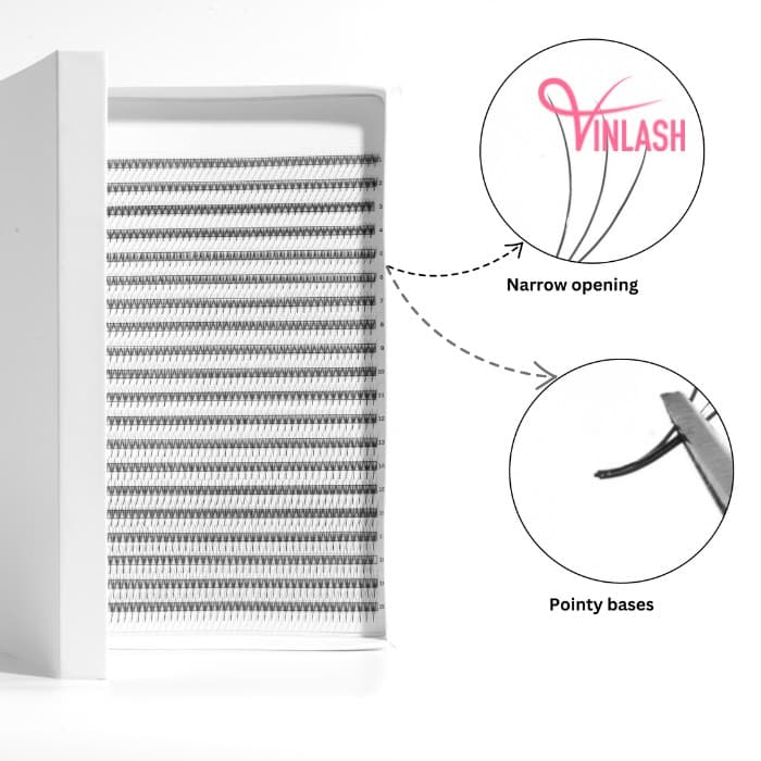 Narrow pre-made fans 3D to 20D mixed-color box L 20 lines VLV019-1