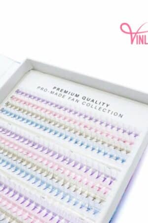 Camellia pre-made fans mixed-color box L 20 lines VLV049-3