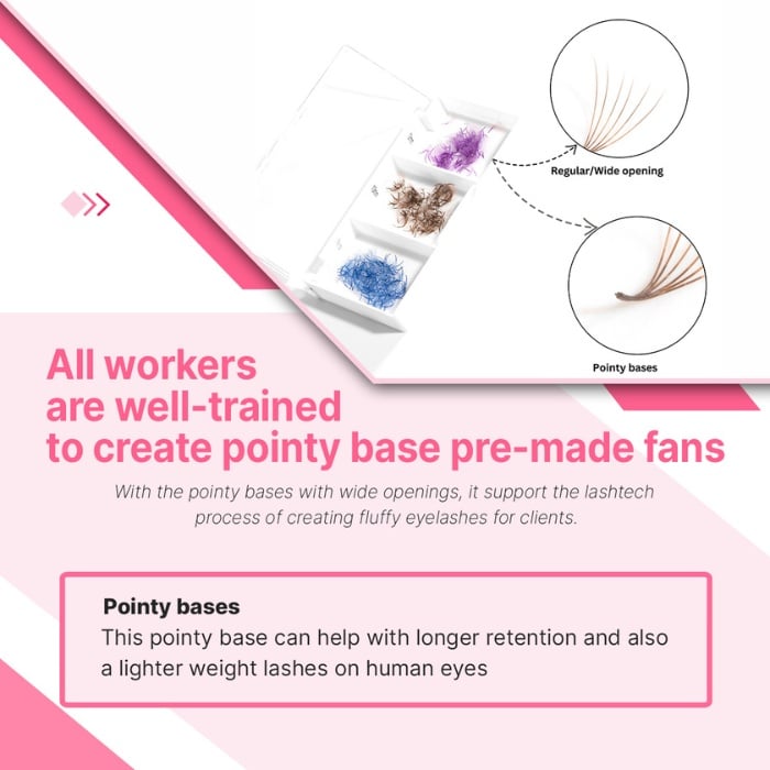 Pre-made fans 3D to 20D single-color loose 500 fans VLV008-5