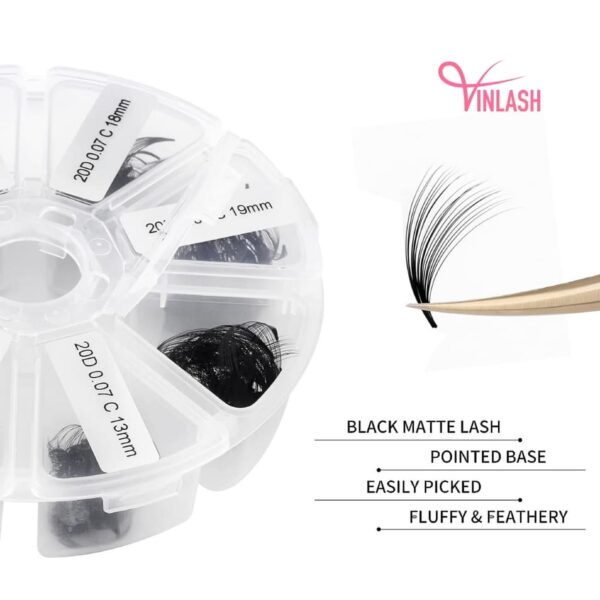 Super-narrow pre-made fans 3D to 20D black loose 500 fans VLV024 03