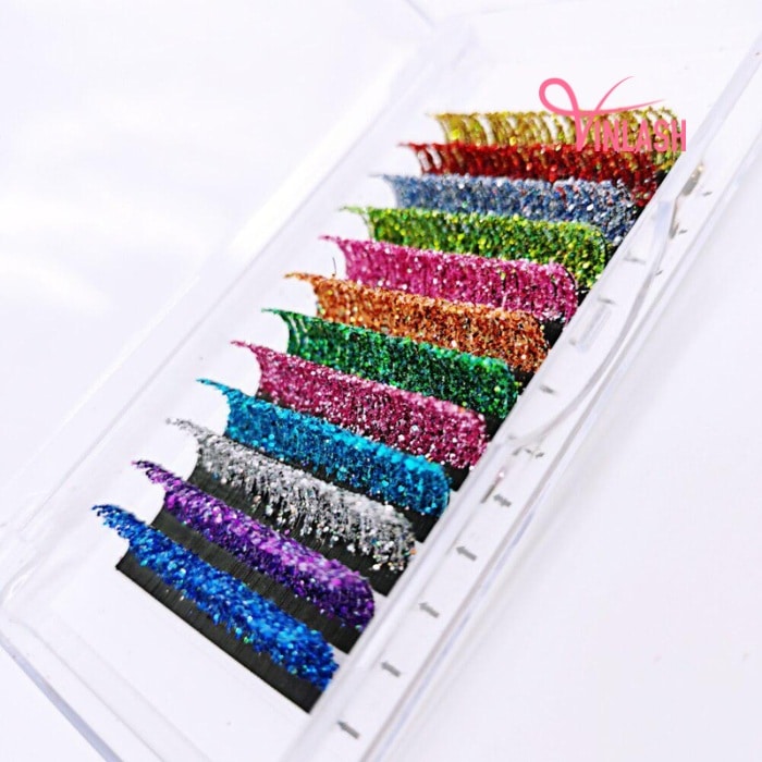 Easy fan lash extensions glitter lashes 16 lines VLF012-2