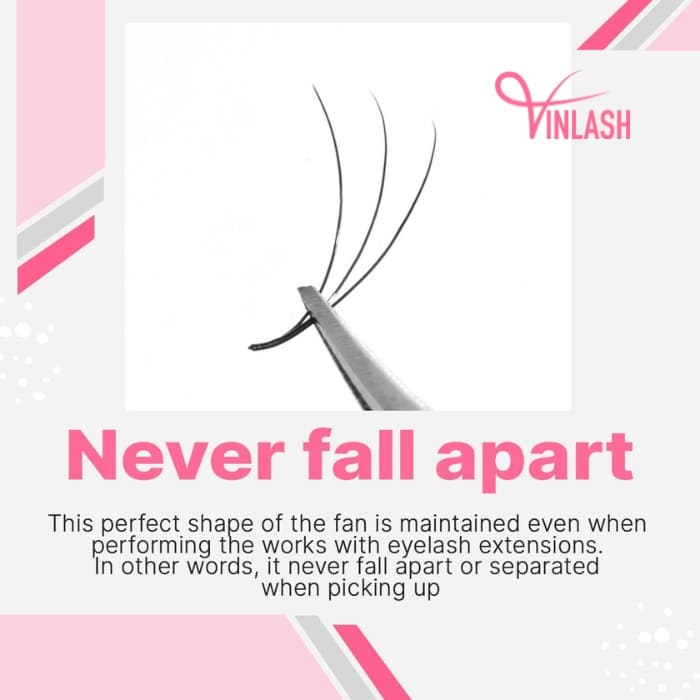 Narrow pre-made fans 3D to 20D single-color mix 8 compartments VLV016-1