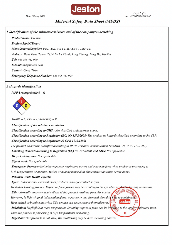 Vinlash-msds-certificate-1