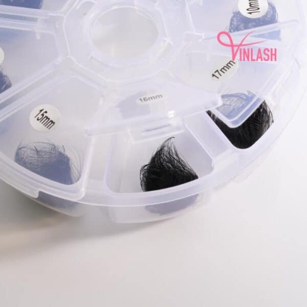 Super-narrow pre-made fans 3D to 20D black mix 8 compartments VLV022-4
